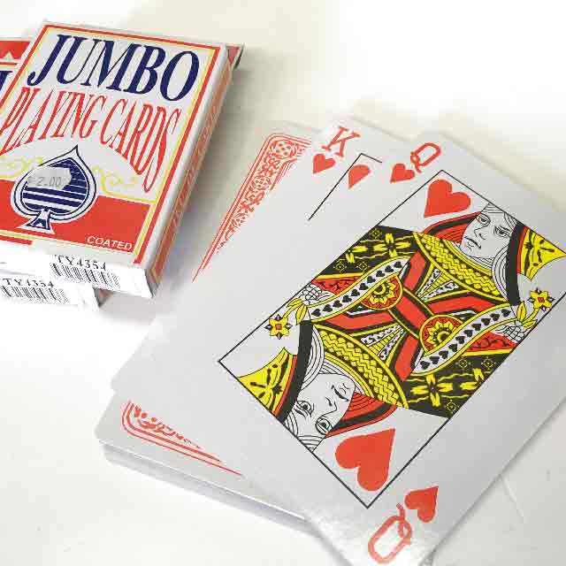 PLAYING CARDS, Jumbo Pack of Playing Cards 9 x 13cm